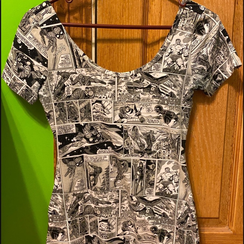 Mini body-con cartoon dress